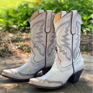 Yippee by Old Gringo Peyton Crackled Taupe Cowboy Boots